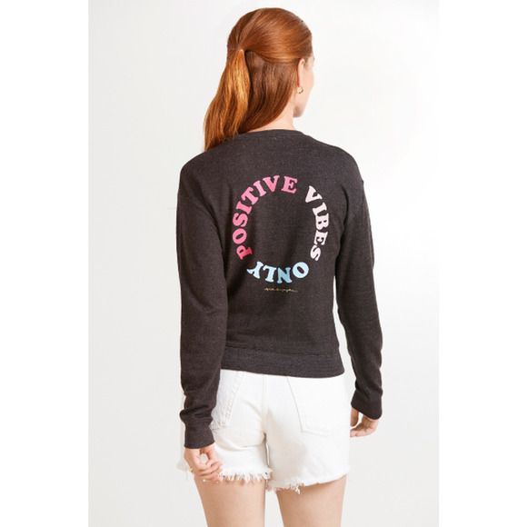 SPIRITUAL GANGSTER NWT Positive Vibes Only Sweatshirt // XS - Picture 4 of 11